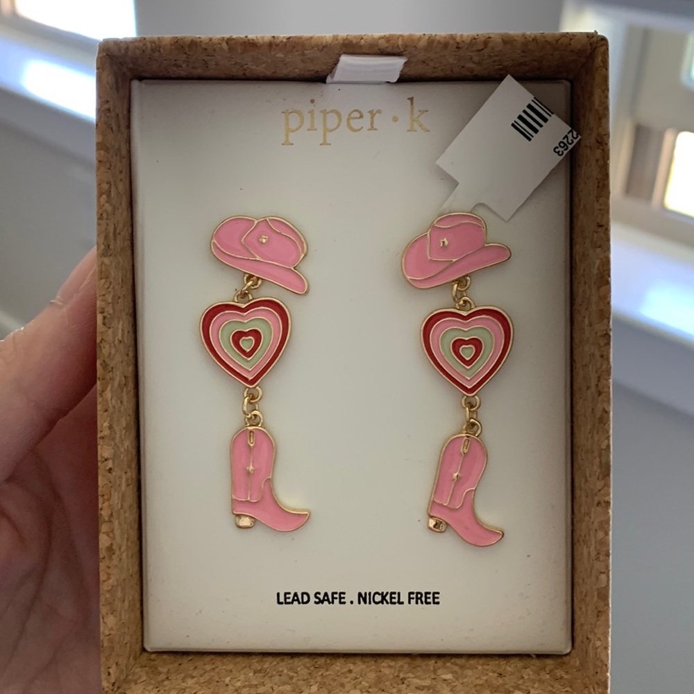 Piper k pink cowgirl earrings